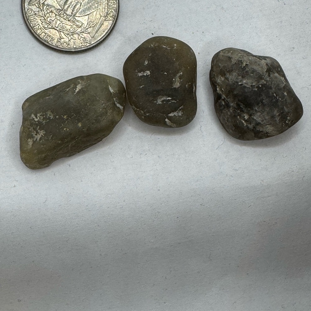 Natural grey gemstone trio